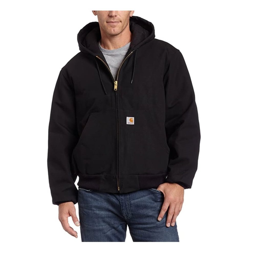 NWT Carhartt Mens Flannel Lined Duck Active Jacket J140 Black Size L $200 Y59